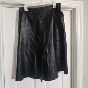 Chic Black A-Line Leather Skirt
